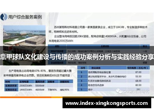 意甲球队文化建设与传播的成功案例分析与实践经验分享